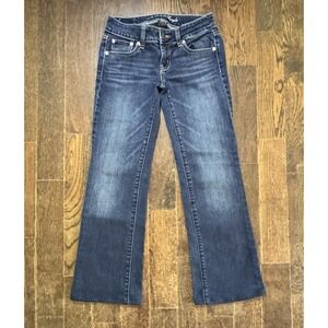American Eagle Jeans Size 00 (W24xL25) Blue Stretch Favorite Boyfriend Bootcut